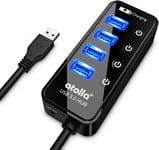 Hub Usb 3.0,4 Ports + 1 Port De Charge Superspeed 5 Gbps,Pour Transfert Données Sur Ordinateur Portable,Pc,Macbook Et La Plupart Des Dispositifs Usb-Couleur Noir 4 Porte Hub Usb 3.0