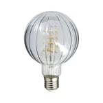 Xanlite - Ampoule Filament led déco verre ciselé G95, culot E27, 240 Lumens, conso. 3W (equivalence 25W), Blanc chaud - RFDE240B95STRS