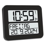 TFA Dostmann 60.4512 Timeline Max Radio-réveil numérique Horloge Murale (Noir)