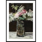 Poster Gallerix Vase Of White Lilacs And Roses By Edouard Manet