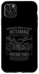 Coque pour iPhone 11 Pro Max Pat's Garage Design de moto pour le nom Pat