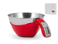 H&h bilancia cucina digitale, inox, rosso, kg5