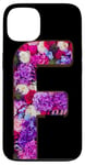 Coque pour iPhone 13 Motif floral F Alphabet Fleur Art