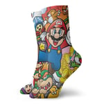 LREFON Chaussettes de Compression Su-per Mario Chaussettes Mignonnes équipage drôle décontracté Unisexe Impression Cheville Sport Chaussette