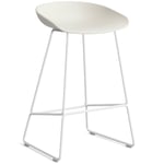 AAS 38 2.0 Bar Stool 65 cm, Stainless Steel White / Melange Cream