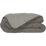Couette bicolore Polyester Taupe/Lin 240 x 260 cm - POYET MOTTE - Gamme CALGARY