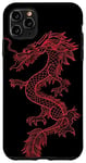 iPhone 11 Pro Max Red Asian Dragon On Black Background Case