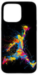 Coque pour iPhone 15 Pro Max Splash d'action coloré pour les amateurs de basket-ball