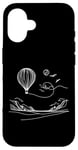 Coque pour iPhone 16 Ballon à air One Line Art Dessin