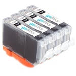 4 Black (CLI) Ink Cartridges for Canon PIXMA iP5100 iP6600D MP600 MP800R MP960