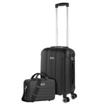 ITACA - Valise Cabine 55x40x20, Valise Cabine, Valise À roulettes, Valise Roulette, Valise Rigide, Résistant, Légère, Noir