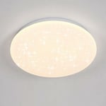 Plafonnier 24W Lampe de Plafond Ronde Effet Étoiles, Lustre led Moderne pour Cuisine Chambre Enfant Couloir Salle De Bain - Blanc Neutre 4000K