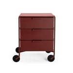 Kartell - Mobil Mat - 3 Drawers, Plum - Hurtsar - Antonio Citterio - Röd - Metall/Plast