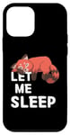 Coque pour iPhone 12 mini Panda rouge mignon avec inscription « Let Me Sleep Tired Sleeping »