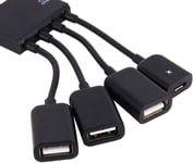 4 Ports Micro USB Splitter HUB Multipurpose Micro USB Power Charging OTG Hub Cable pour Android Tablet Pc et Smart Phone Noir.[S1404]