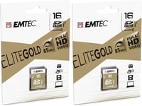 Carte SD Classe 10 Gamme Elite Gold UHS-I U1 avec Adaptateur Performance 16 GB (Lot de 2)