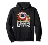 Sleighing All the Way Christmas Family Cat Funny Xmas Pullover Hoodie