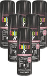 6x400ML All-Purpose Colour it Aerosol Spray Paint Black Satin Metal Wood Plastic