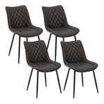 WOLTU Chaise de Salle à Manger Lot de 4, Moderne Chaise de Cuisine, Chaise scandinave, Chaise Coiffeuse, pour Salle de Séjour, Chambre à Coucher, Cuisine, en Similicuir et métal Bordeaux BH210an-4