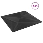 vidaXL Seinäpaneelit 24 kpl musta 50x50 cm EPS 6 m² tähti