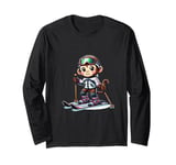 Cute Skier Monkey Long Sleeve T-Shirt