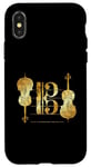 Coque pour iPhone X/XS Violoncello Clef de Ténor (Jaune Ancien) Cello