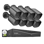 SANNCE 8CH CCTV Camera System 1080N 5in1 DVR 1TB HDD+ 8x 1080P 2.0 Megapixels Weatherproof Security Camera System, 1080P NVR Hybrid Recorder, Smart Recording, H.264 Compression, USB Backup