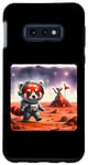 Coque pour Galaxy S10e Red Panda Astronaute Exploring Planet. Alien Rock Space