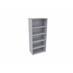 Etagère de bureau H 180 cm Métis Blanc perle, aluminium ou anthracite RANGEMENT PRO : armoire sans porte A/H180 DL100xP47/coloris aluminium/ft chêne gris