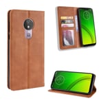 Motorola Moto G7 Power vintage nahkakotelo - Ruskea