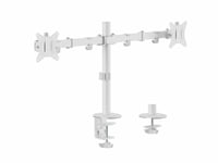 Equip 650167 17Inch-32Inch Articulating Dual Monitor Desk Mount Bracket, White