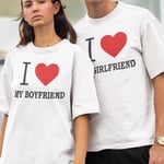 Vit t-shirt I love my boyfriend t-shirt tryck XXL