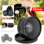 0.45x 52mm Super Wide Angle Macro Lens for Nikon 18-55mm 55-200mm 50mm 