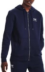 Sweatshirt med huva Under Armour UA Essential Fleece FZ Hood-NVY 1373881-410 Storlek S 927