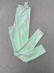 ADIDAS Hyperglam High Rise Tights Size Medium Green Marble Print BNWT