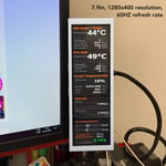 PC Temperature Display Screen 7.9in Large Screen PC Temp Monitor For Home