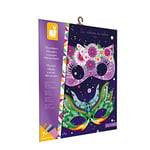 Janod - Pochette Mosaïques Masques - les Ateliers du Calme - Kit Loisir Créatif Enfant - Apprentissage Motricité fine et Concentration - dès 7 ans, J07956, violet, vert, jaune