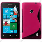 Housse Etui Coque Silicone Motif S-line Gel Souple Rose Nokia Lumia 520