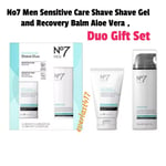 No7 Men Sensitive Care Shave Shave Gel and Recovery Balm Aloe Vera ,Duo Gift Set