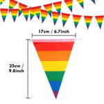 Flaggvimpel 10m Rainbow Pride, festlig färgad vimpel