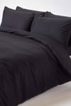 Homescapes Egyptian Cotton Duvet Cover with Pillowcase, 200 TC black Unisex