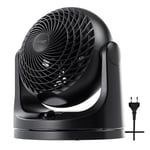 Iris Ohyama, Woozoo, Ventilateur de Table, 23m², Ventilateur de Bureau, Noir, 3 Vitesses, Silencieux, Oscillation, Pour Chambre, Salon, Cuisine, Circulateur d'Air, Rafraîchissant, Puissant, PCF-MKM18