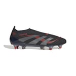 adidas Predator Elite Laceless SG Stealth Victory - Svart/Grå/Lucid Red - Soft Ground (SG), storlek 44