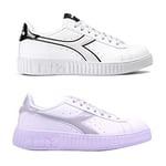 Diadora Femme Étape P Chaussure de Gymnastique, Blanc Noir Violet Persan, 42 EU