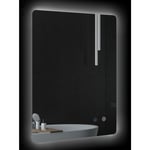 Miroir rectangulaire mural lumineux led de salle de bain - 70 x 50 cm - avec 3 couleurs, luminosité réglable interrupteur tactile système antibuée