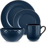 16pc Dinnerware Set - Tower T867002MNB Empirein  Midnight Blue, Stoneware