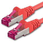 7,5 M - Rouge - 1 Pièce - Câble Réseau Cat6A (10Gb/S) S-Ftp Cat 6A Lankacable - Certifié Ghmt Pimf 500 Mhz Cat5 Cat5E Cat6 Cat6A Cat7 Pour Switch, Routeur, Modem, Internet[Q3584]