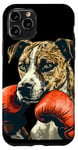 Coque pour iPhone 11 Pro Costume de chien de boxe cool pour les fans d'animaux et de gants de combat