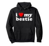 I LOVE MY BESTIE Best Friend BFF Cute Matching Friends Heart Pullover Hoodie