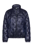 Lauren Ralph Lauren Logo Quilted Funnelneck Down Coat Marinblå